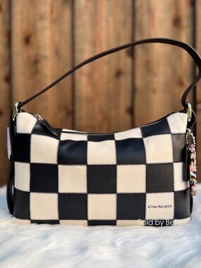 NWT Coachtopia Alter Ego Checkerboard Slouchy Shoulder Bag